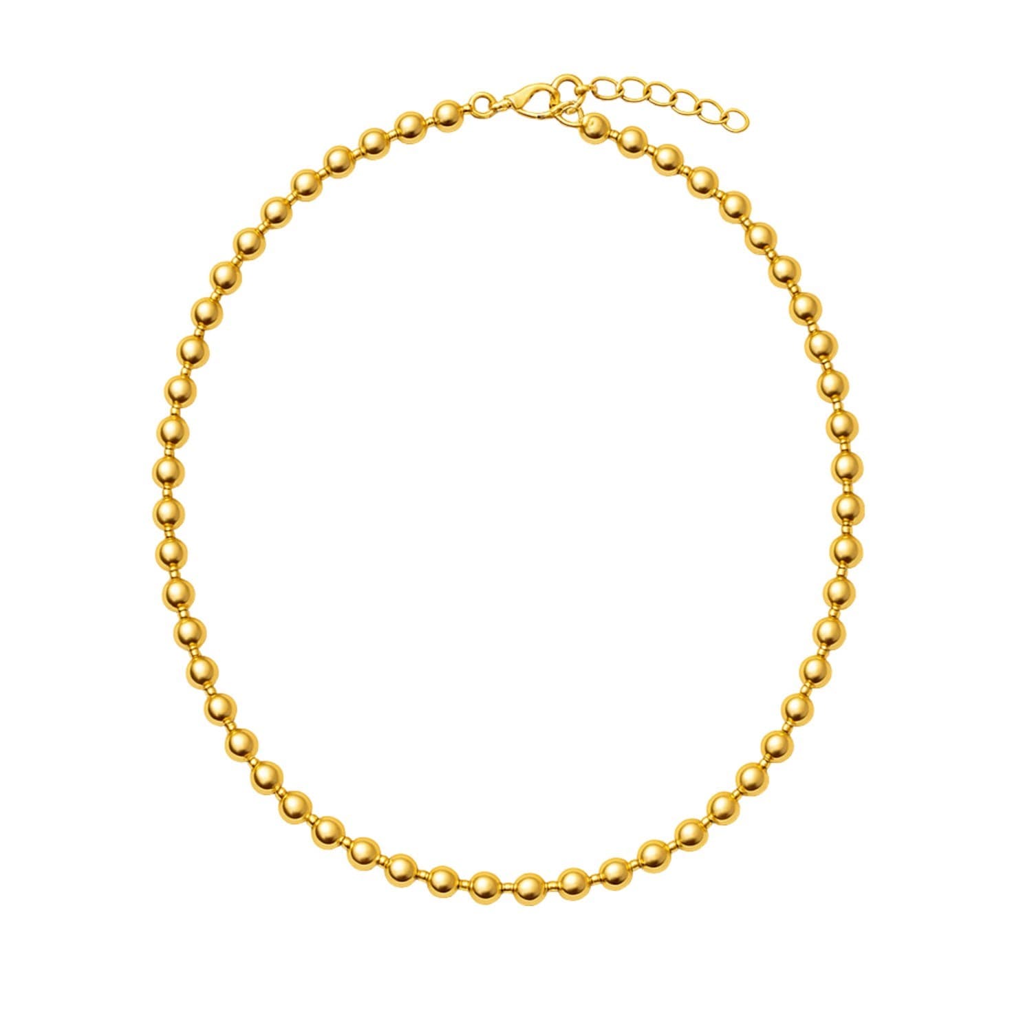 14k Yellow Gold Bead Chain Necklace(5mm) — alternate view