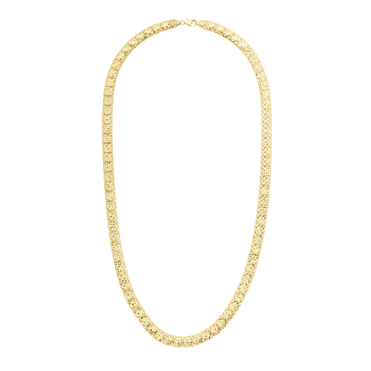 10K Yellow Gold Diamond Cut Square Link Necklace — alternate view