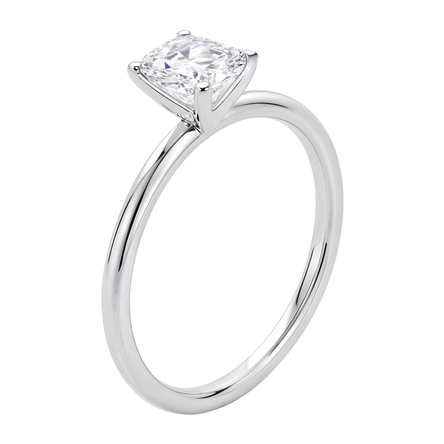 1 1/2 Carat Emerald Lab Grown IGI G/VS1 Diamond Solitaire Ring in 14K White Gold — alternate view
