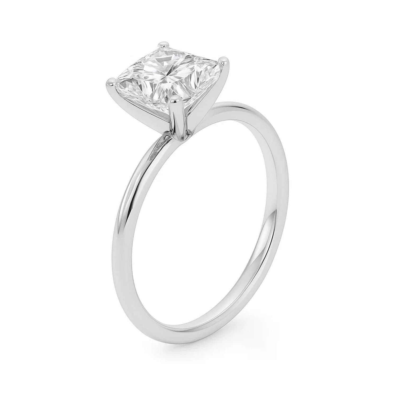3 Carat Princess Lab Grown IGI G/VS1 Diamond Solitaire Ring in 14K White Gold — alternate view