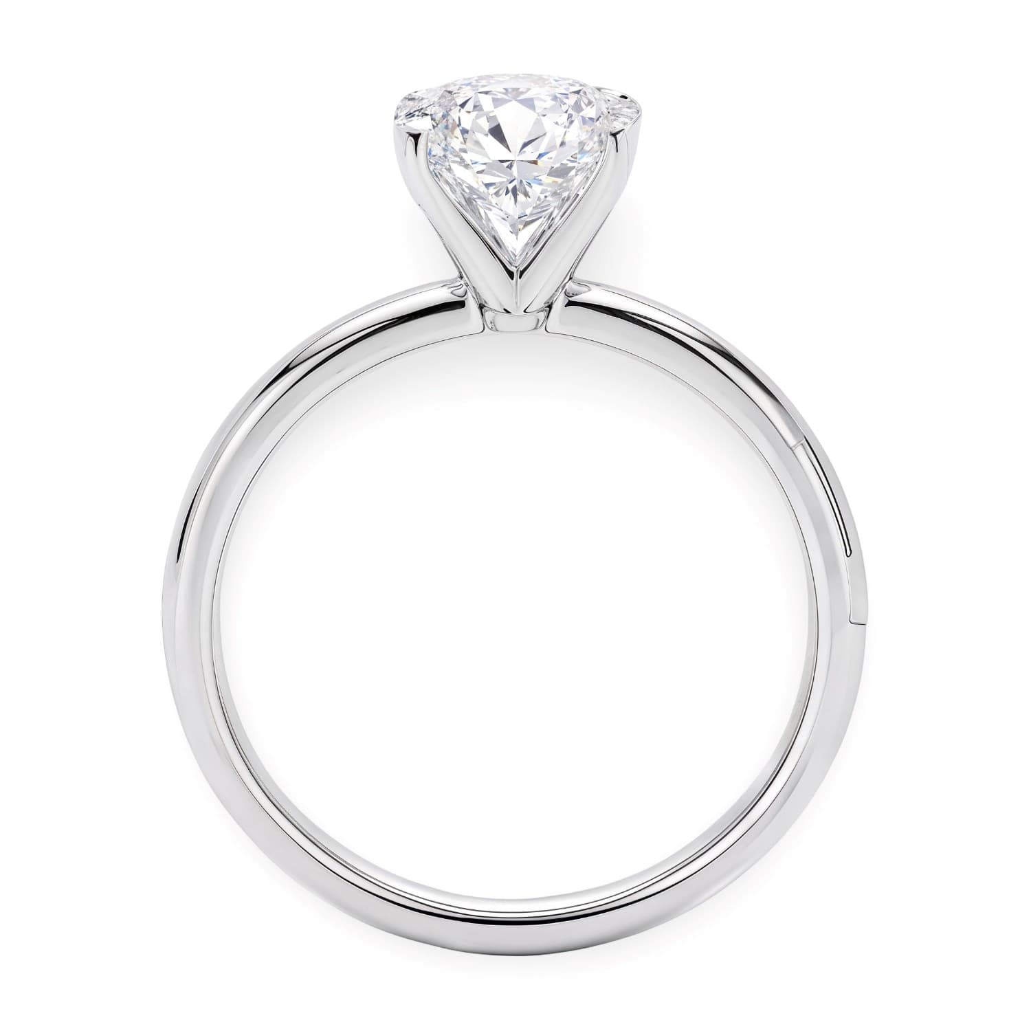 2 Carat Oval Lab Grown IGI G/VS1 Diamond Solitaire Ring in 14K White Gold view 3