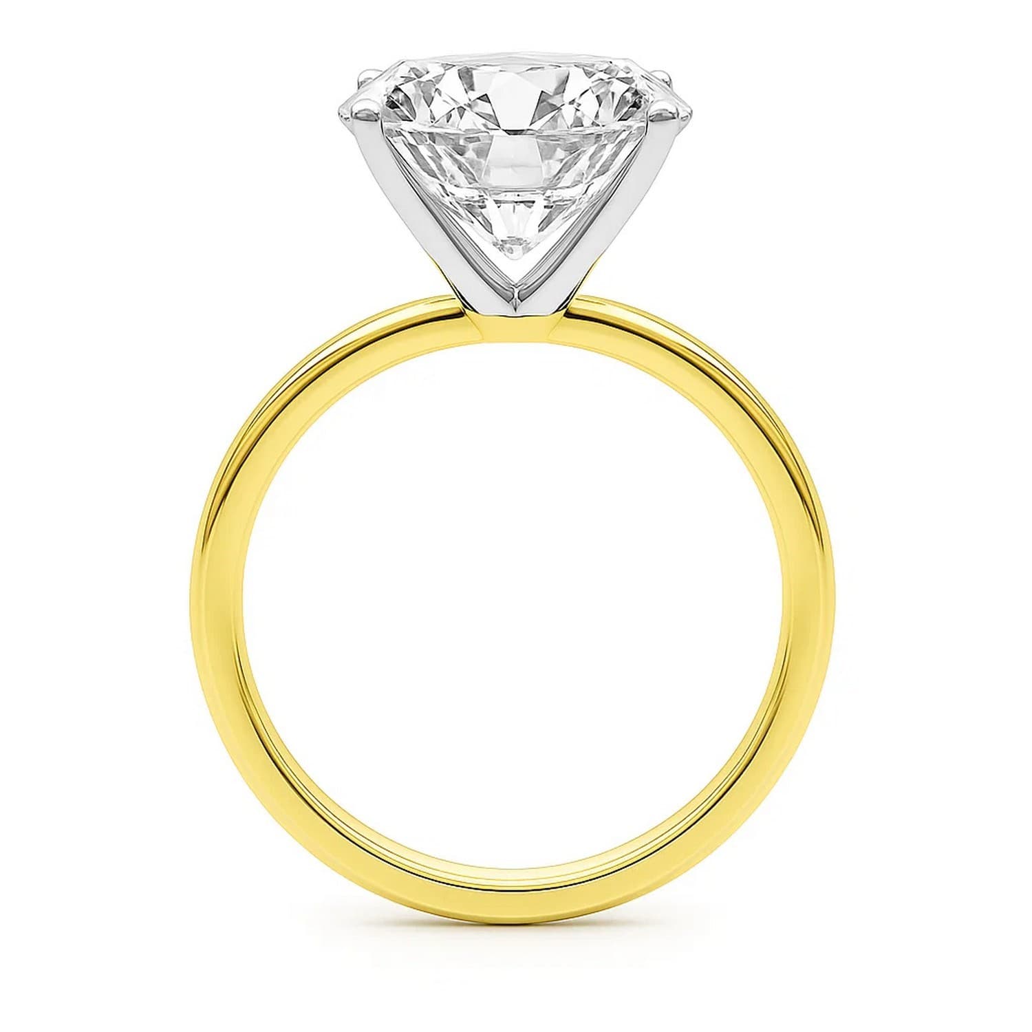 5 Carat Princess Lab Grown IGI G/VS1 Diamond Solitaire Ring in 14K Yellow Gold view 4