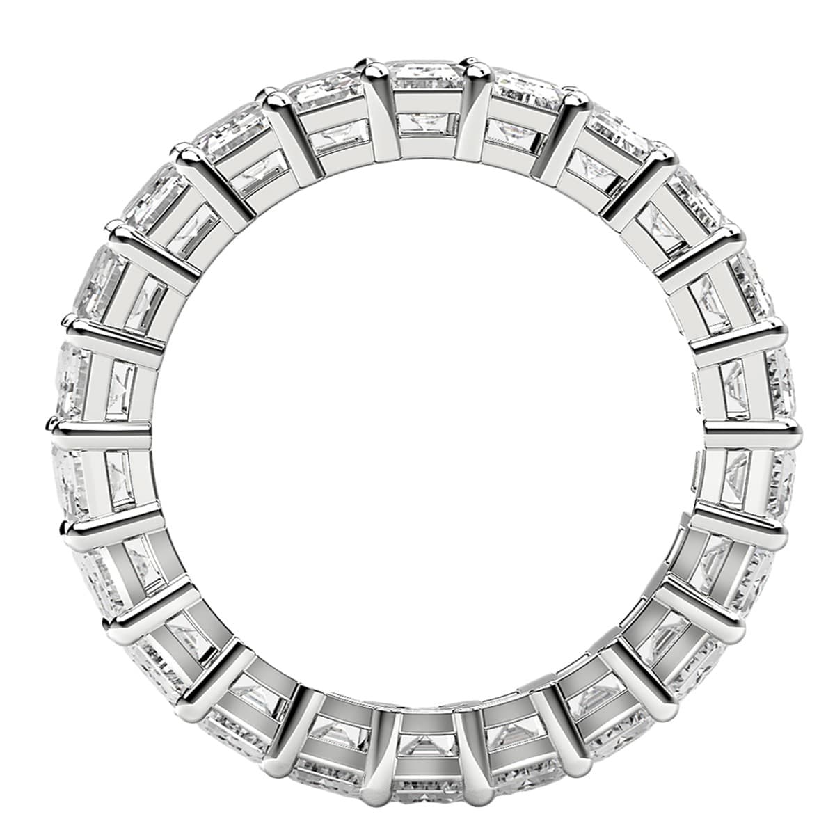 Emerald Cut Lab Grown Diamond Eternity Ring in 14k White Gold (5 cttw FG/VS2) view 3