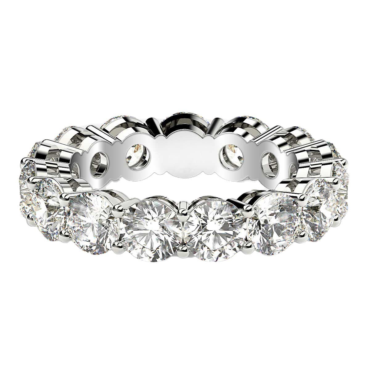 Round Cut Lab Grown Diamond Eternity Ring in 14k White Gold (5 cttw FG/VS2) — alternate view