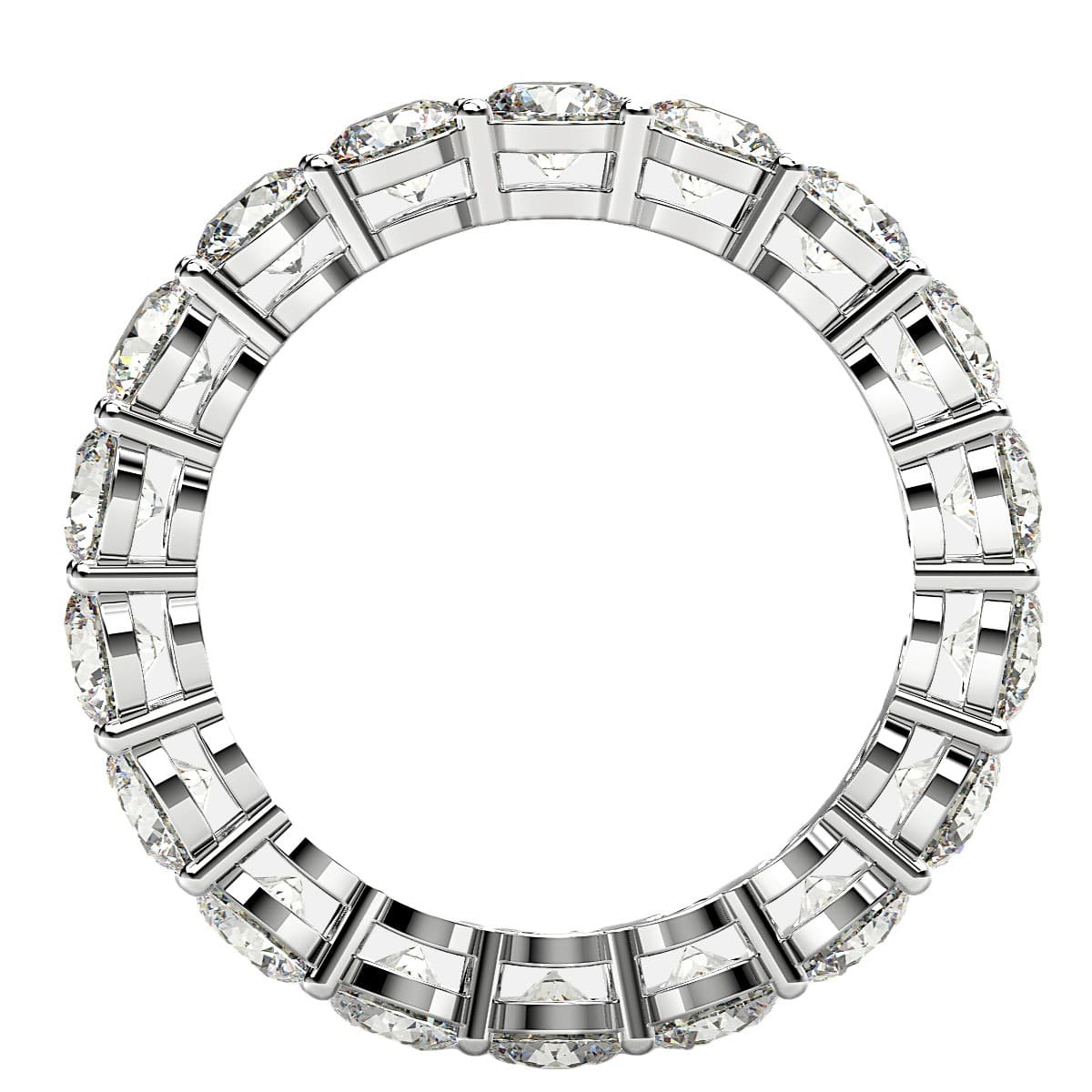 Round Cut Lab Grown Diamond Eternity Ring in 14k White Gold (2 cttw FG/VS2) view 3