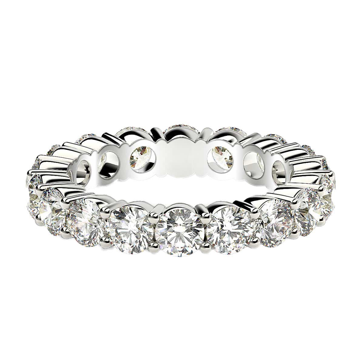 Round Cut Lab Grown Diamond Eternity Ring in 14k White Gold (2 cttw FG/VS2) — alternate view