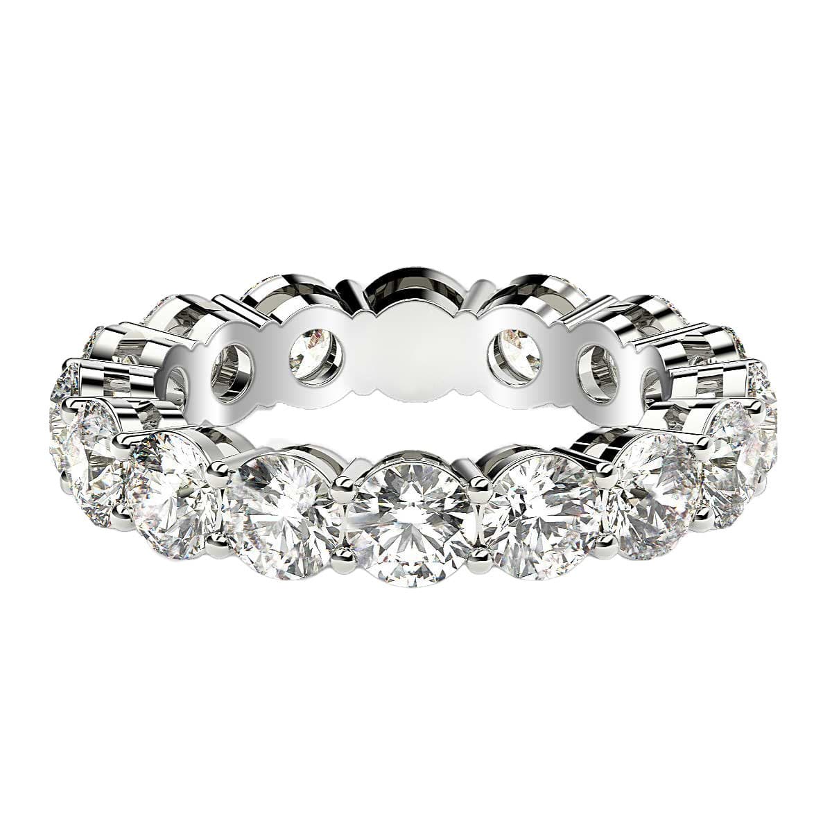 Round Cut Lab Grown Diamond Eternity Ring in 14k White Gold (4 cttw FG/VS2) — alternate view