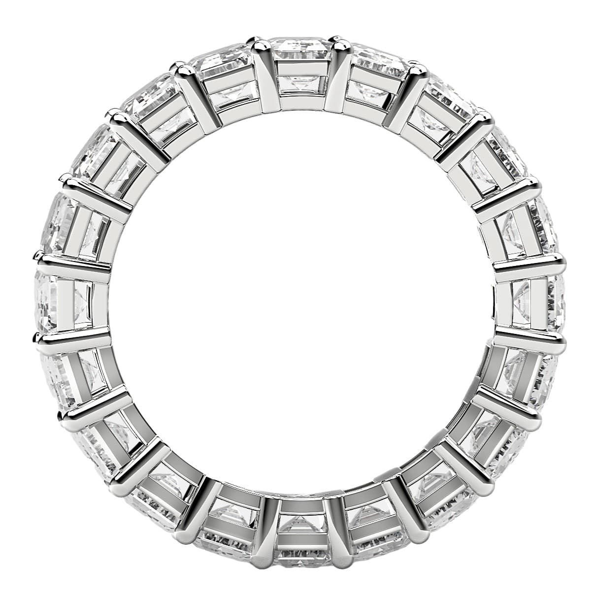 Emerald Cut Lab Grown Diamond Eternity Ring in 14k White Gold (7 cttw FG/VS2) view 3