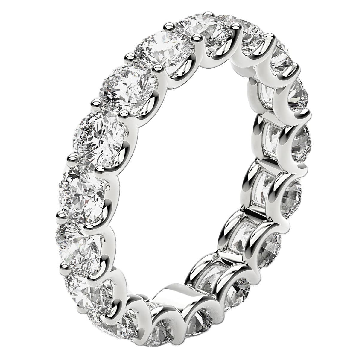 Round Cut Lab Grown Diamond Eternity Ring in 14k White Gold (3 cttw FG/VS2) view 4