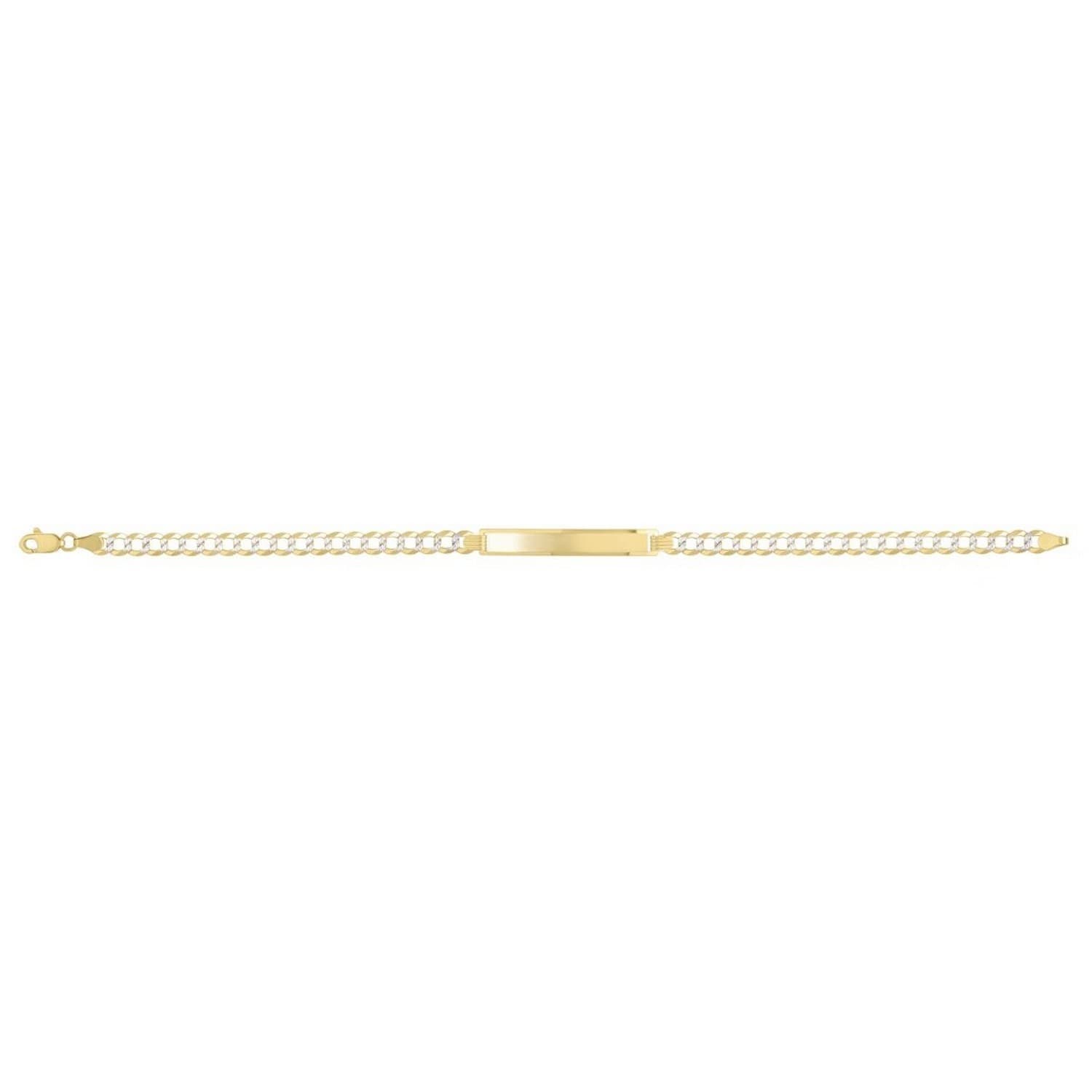 14k Yellow Gold Pave Curb ID Bracelet (5.00 mm) — alternate view