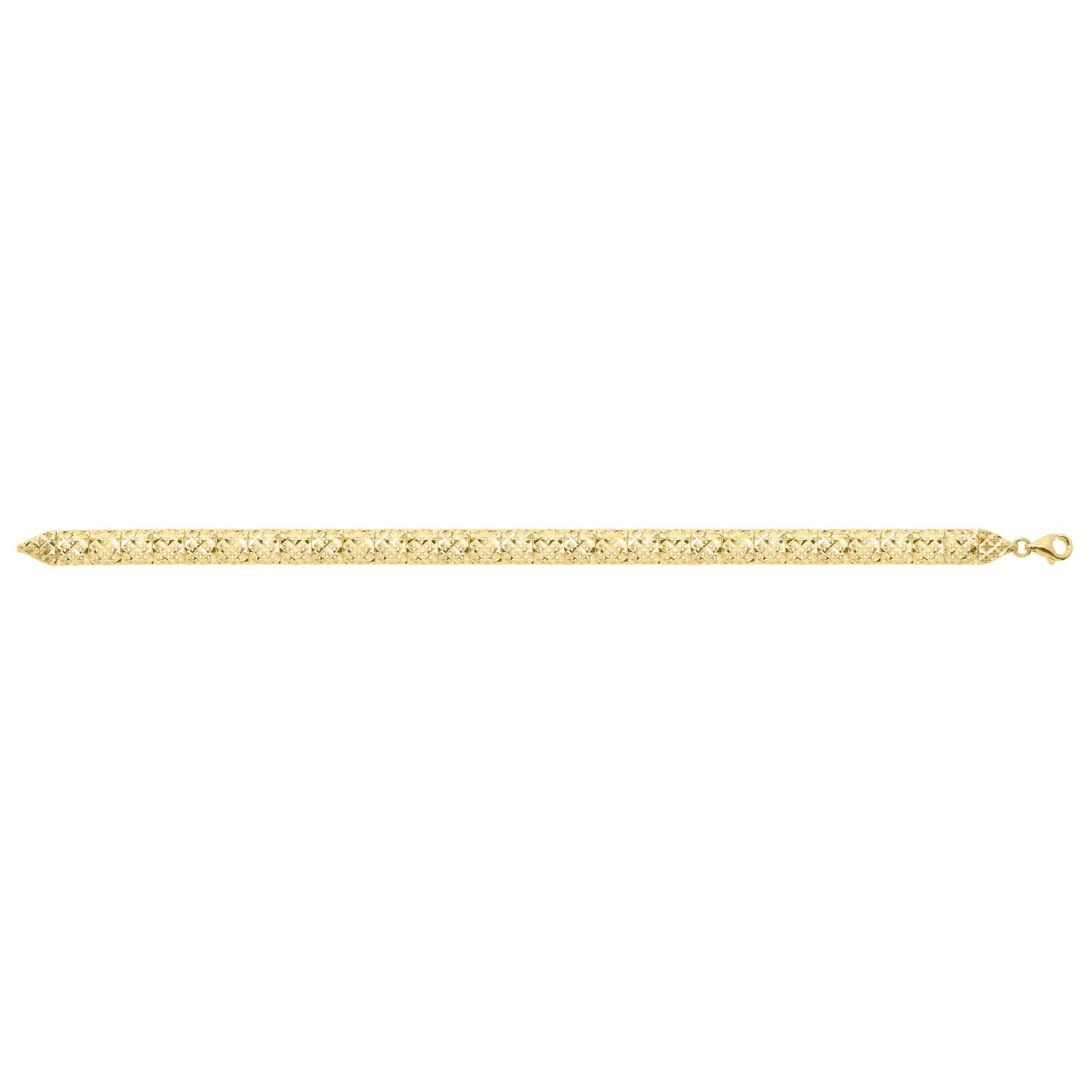 10K Yellow Gold Diamond Cut Square Link Bracelet — alternate view