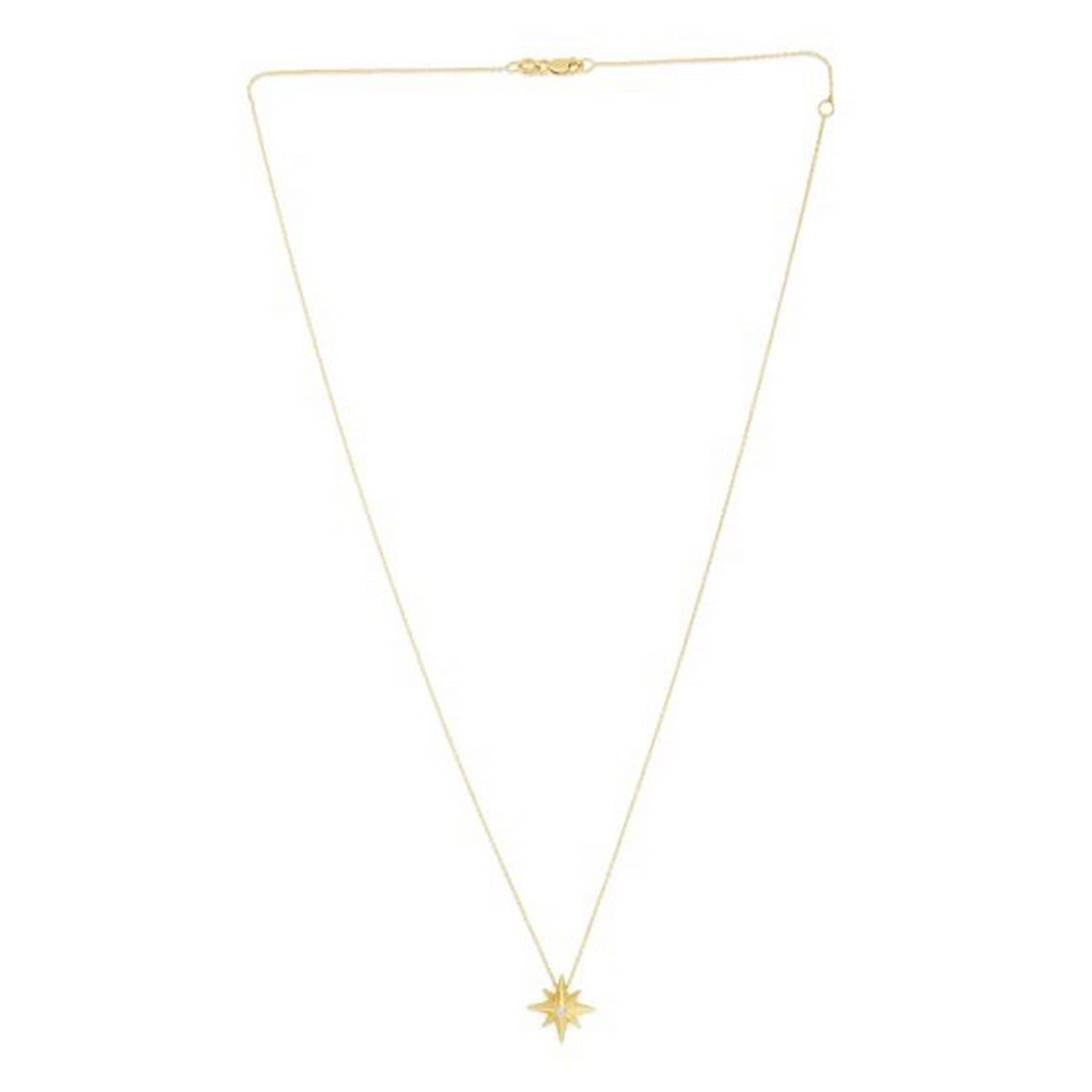 14k Yellow Gold High Polish North Star Necklace view 3