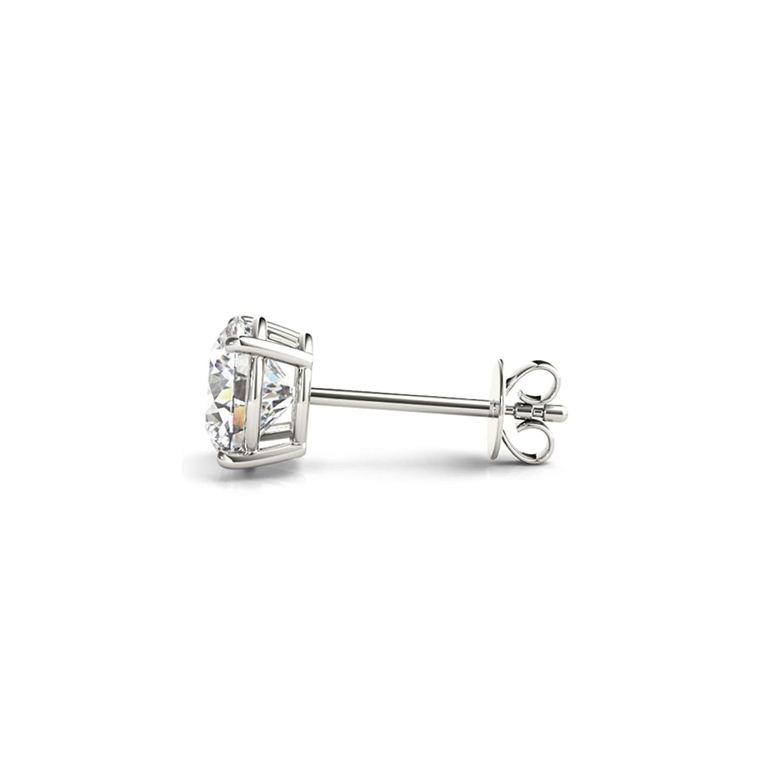 4 cttw Certified IGI Lab Grown Round Diamond Stud Earrings 14k White Gold(G/VS2) — alternate view