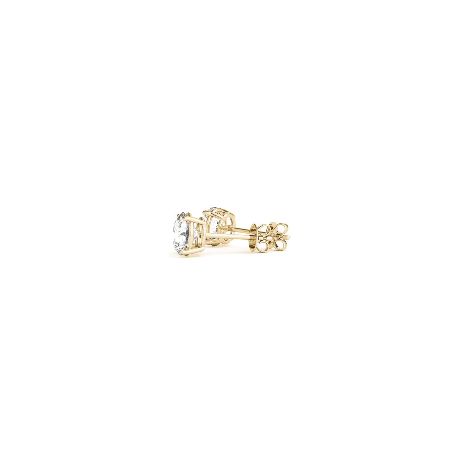 1/2 cttw Lab Grown Round Diamond Stud Earrings 14k Yellow Gold (G/VS2) view 4