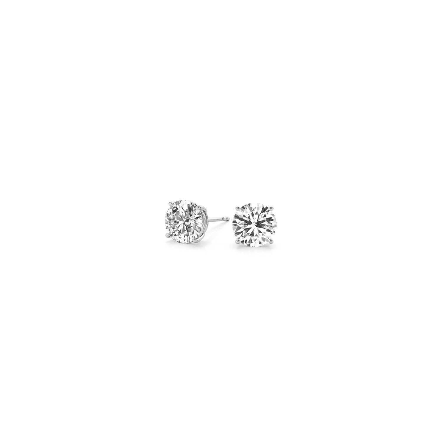 1/2 cttw Lab Grown Round Diamond Stud Earrings 14k White Gold (G/VS2) view 3