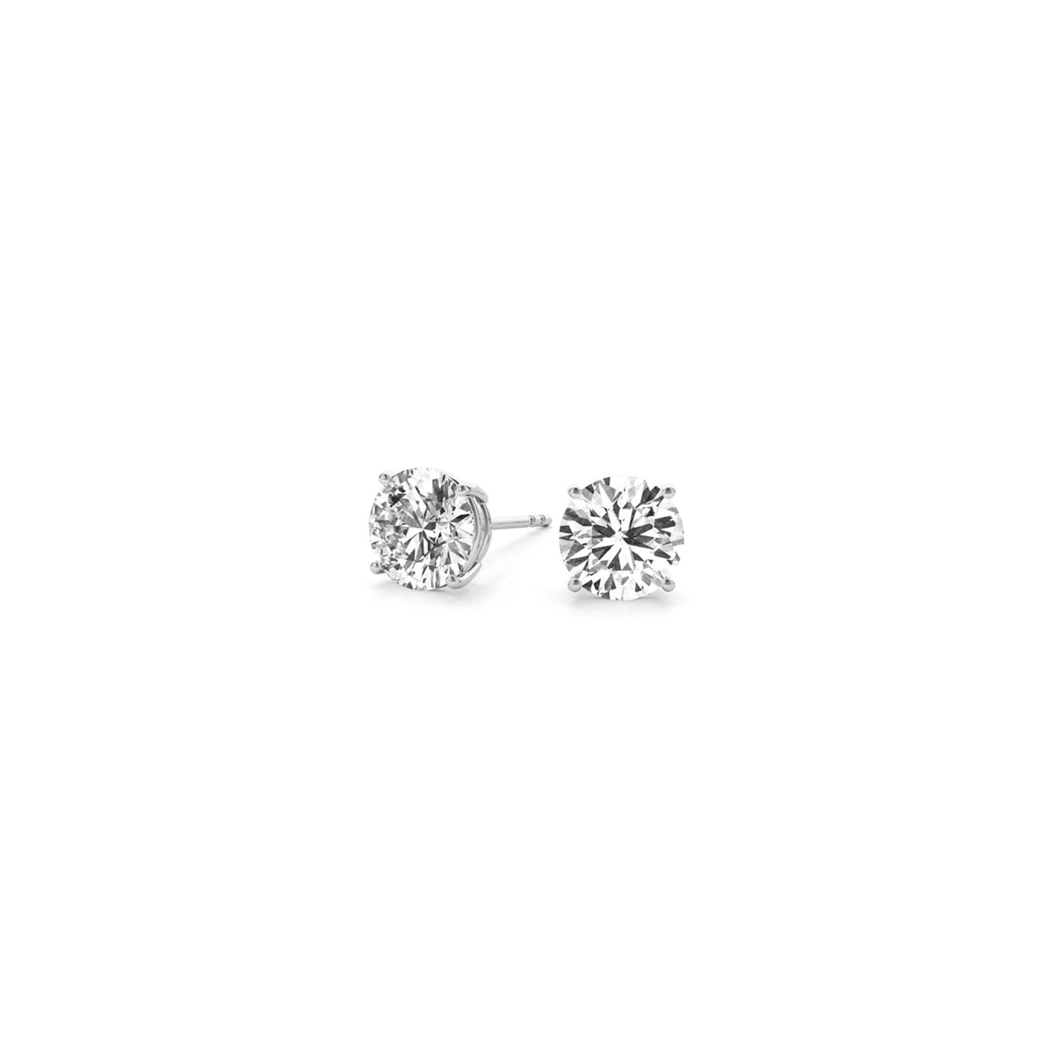 1 cttw Certified IGI Lab Grown Round Diamond Stud Earrings 14k White Gold(G/VS2) view 3