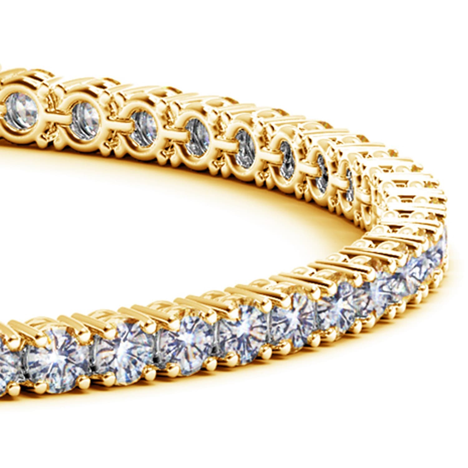 7 ctw Lab-Grown Diamond Tennis Bracelet in 14k Yellow Gold (F-G, VS2-SI1) view 2