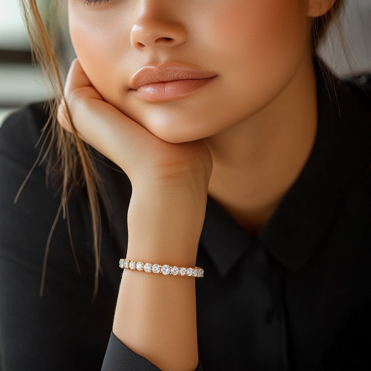 8 ctw Lab-Grown Diamond Tennis Bracelet in 14k Yellow Gold (F-G, VS2-SI1) view 4