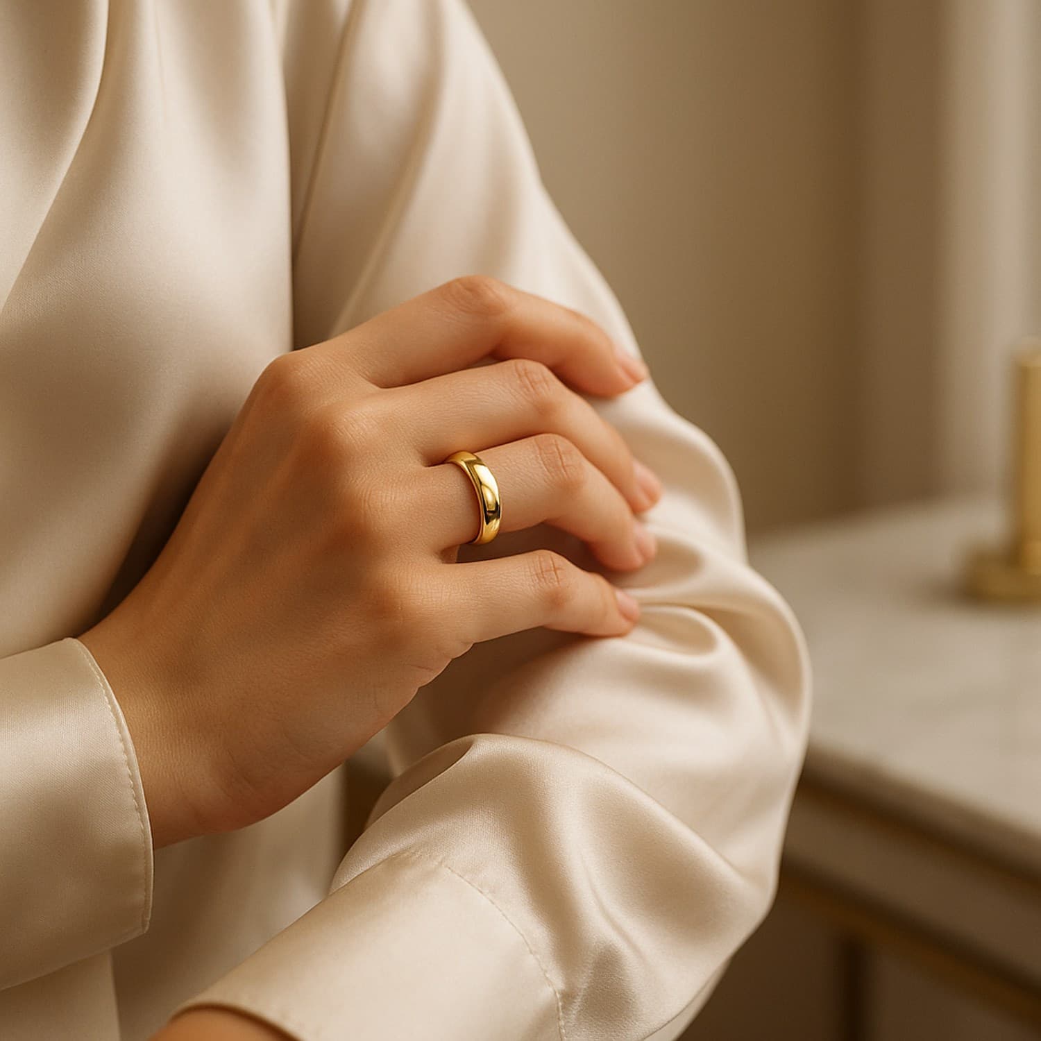 14k Yellow Gold Comfort Fit Wedding Band(5.00 mm) view 4