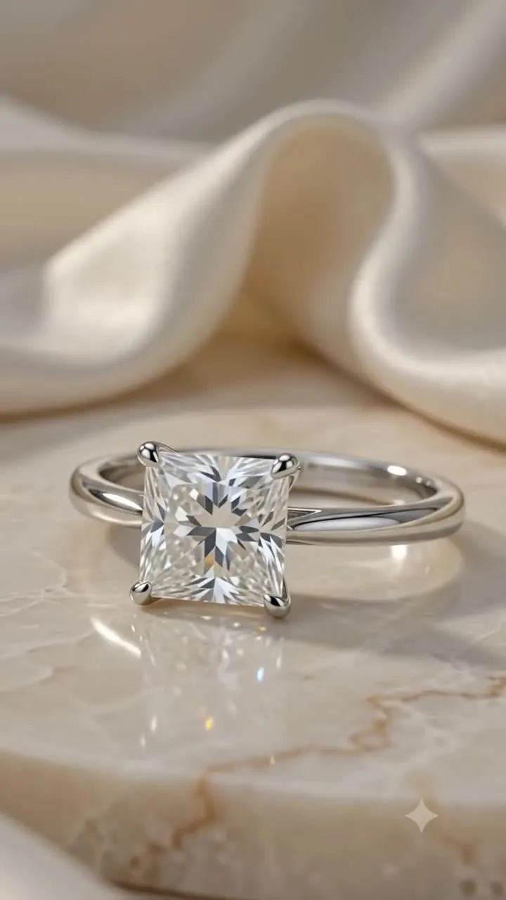 5 Carat Princess Lab Grown IGI G/VS1 Diamond Solitaire Ring